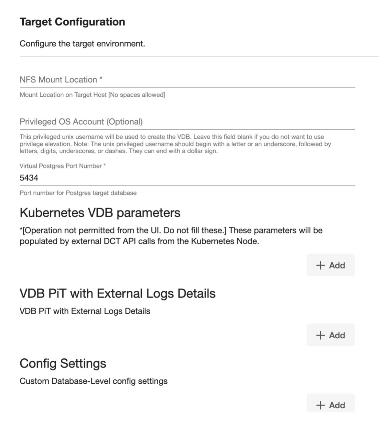 Provisioning a PostgreSQL virtual database PointinTime (PiT) with
