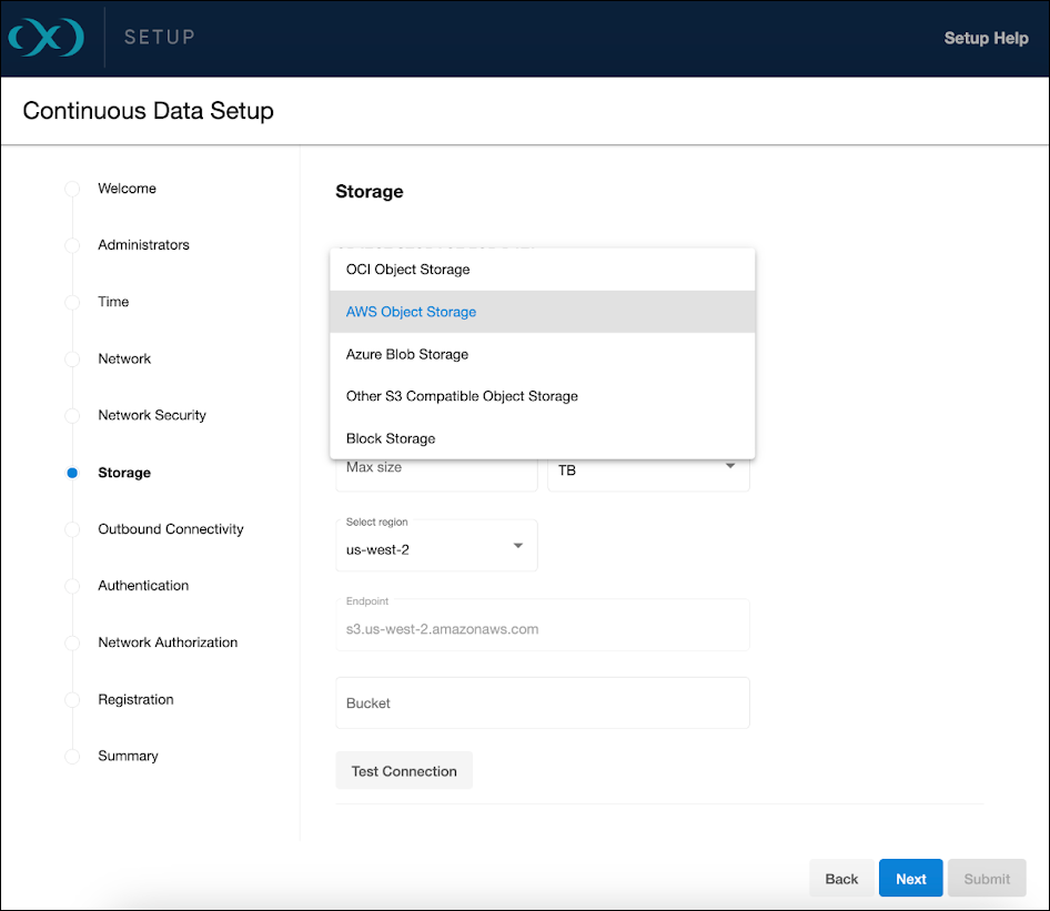 AWS object storage setup